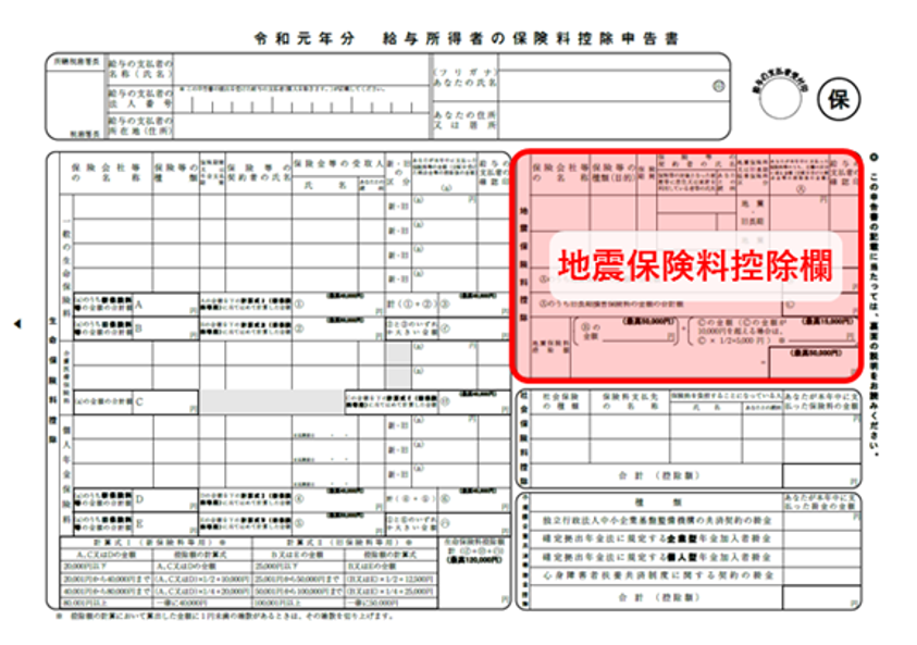 給与所得者の保険料控除申告書